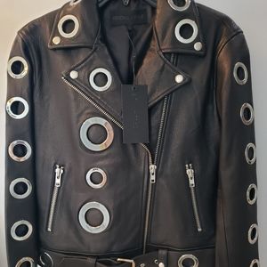 Kendall + Kylie Grommet Leather Biker Jacket